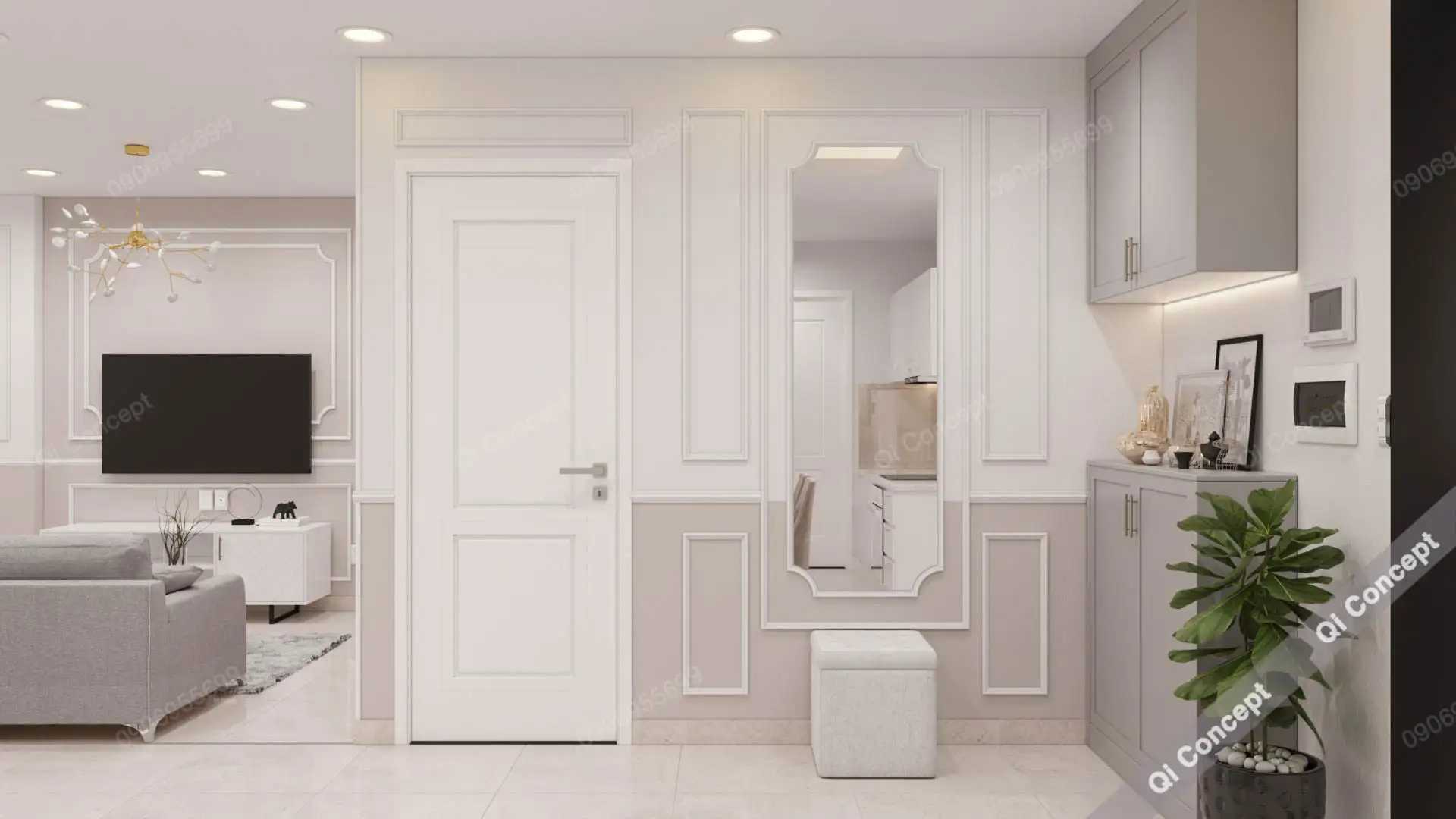 Thiết Kế Căn Hộ Saigon Mia Phong Cách Tân Cổ Điển