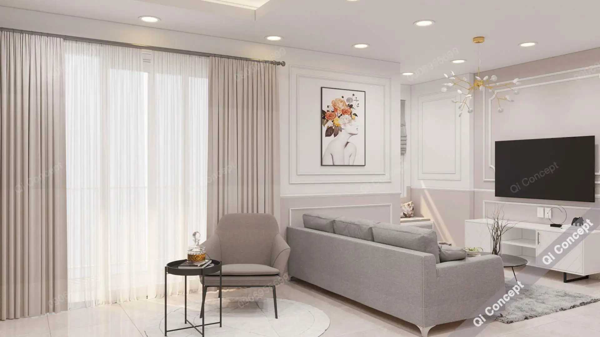 Thiết Kế Căn Hộ Saigon Mia Phong Cách Tân Cổ Điển