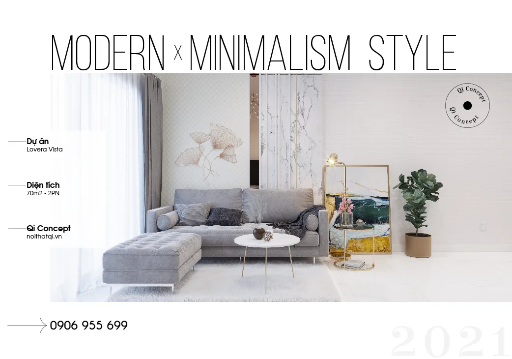 Mẫu Thiết Kế Căn Hộ 1 Phòng Ngủ Hiện Đại - Lovera Vista