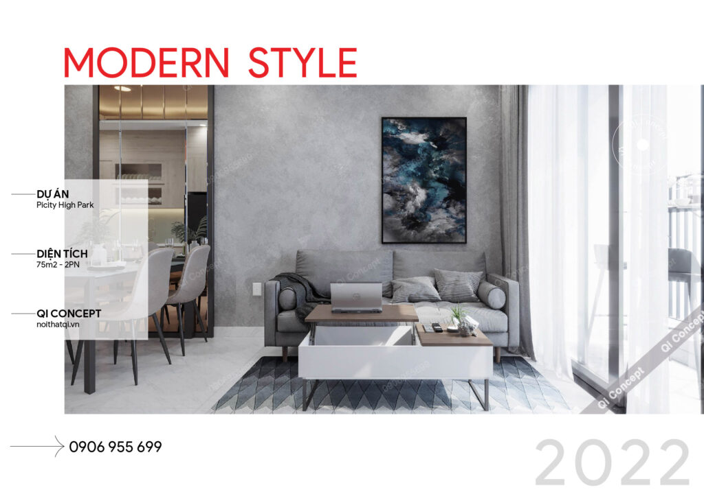 Mẫu Thiết Kế Căn Hộ Mẫu Picity High Park 2 Phòng Ngủ