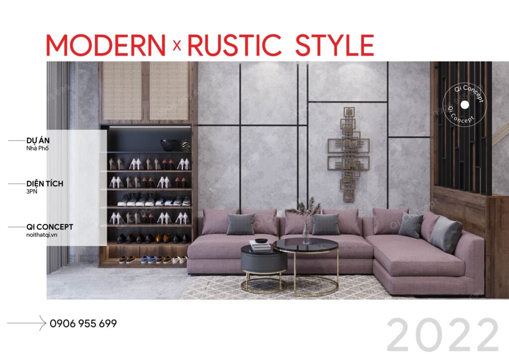 Vẻ Đẹp Thô Mộc Trong Không Gian Nhà Phố Phong Cách Rustic Hiện Đại