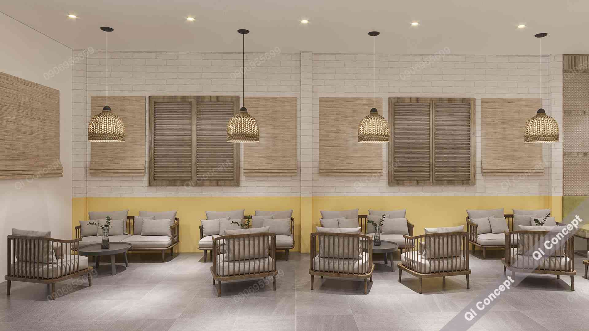 Chi Phí Thiết Kế Quán Cafe Trà Sữa Hoa Hướng Dương