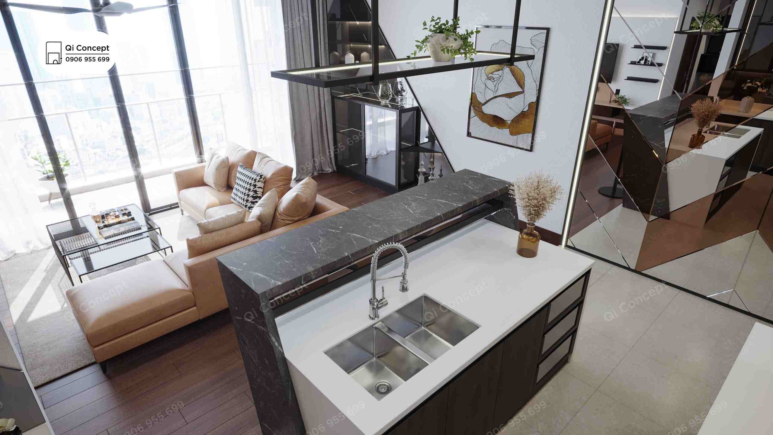 Siêu Phẩm 15 Tỷ Đồng Thiết Kế Nội Thất Căn Hộ 3PN Chung Cư D’ Edge Thảo Điền