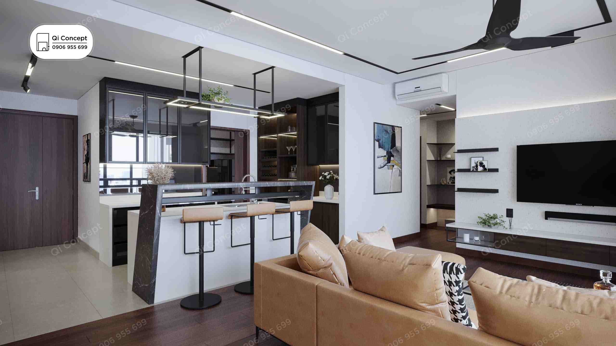 Siêu Phẩm 15 Tỷ Đồng Thiết Kế Nội Thất Căn Hộ 3PN Chung Cư D’ Edge Thảo Điền