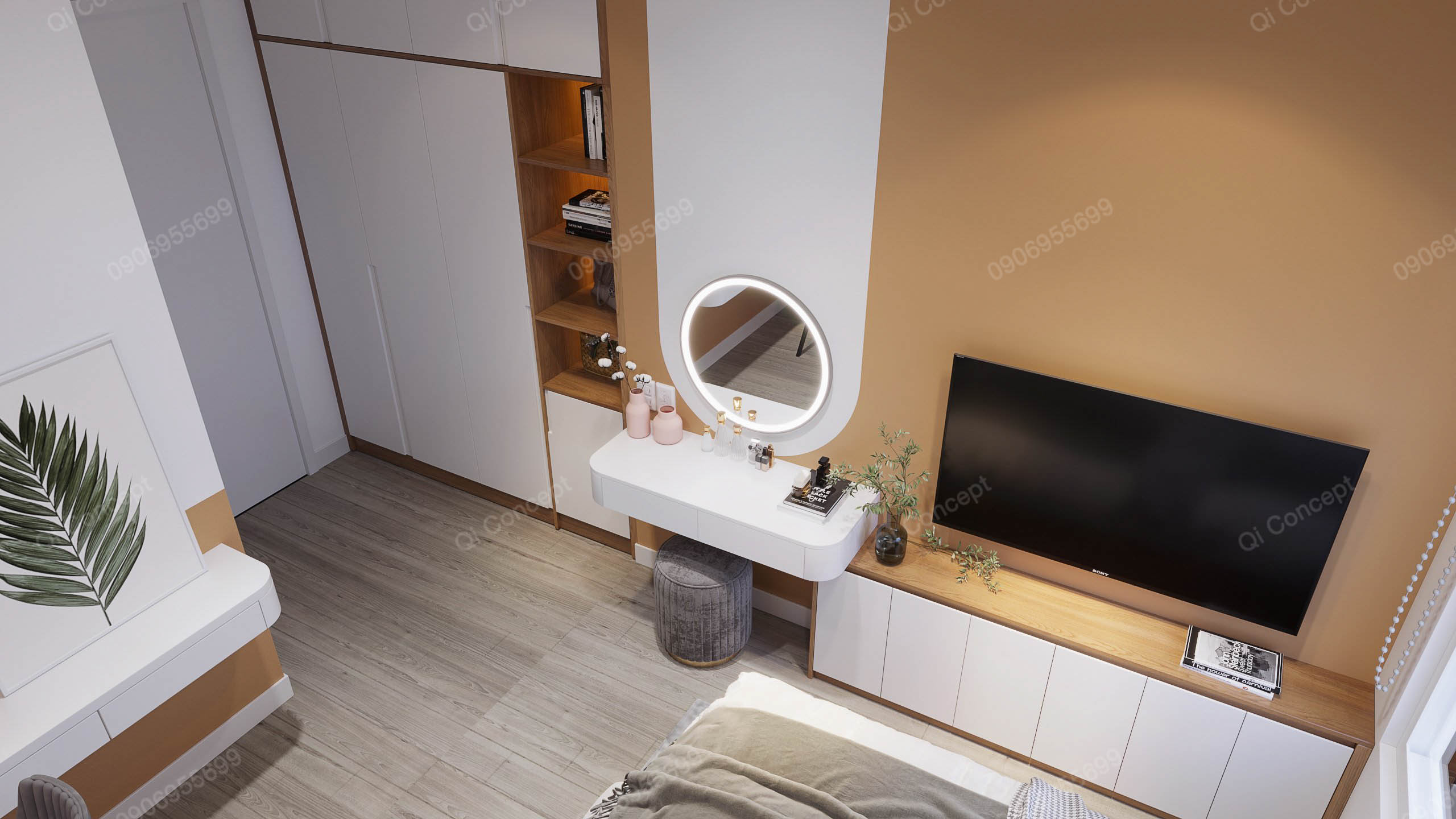 Phong cách hiện đại không gian phòng ngủ Master