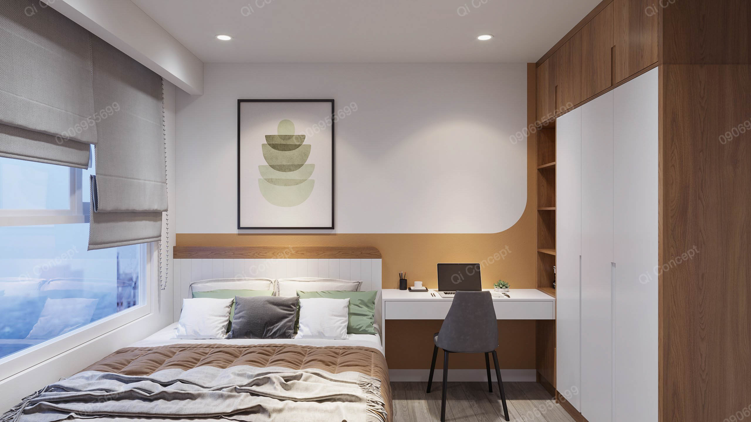 Phong cách hiện đại không gian phòng ngủ Master