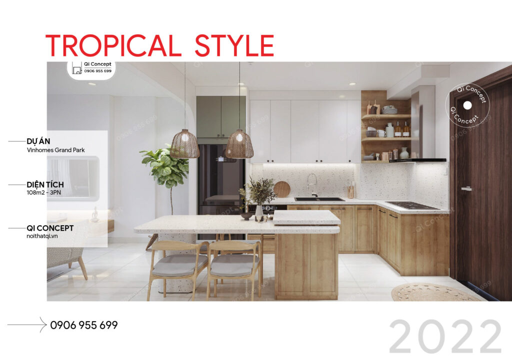 Báo Giá Căn Hộ Phối Màu Phong Cách Tropical 3PN Tại Vinhomes Grand Park
