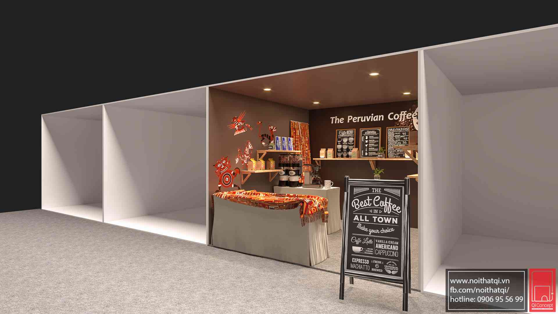 Báo Giá Thiết Kế Nội Thất Quán Cafe Show Đại Sứ Quán Peru