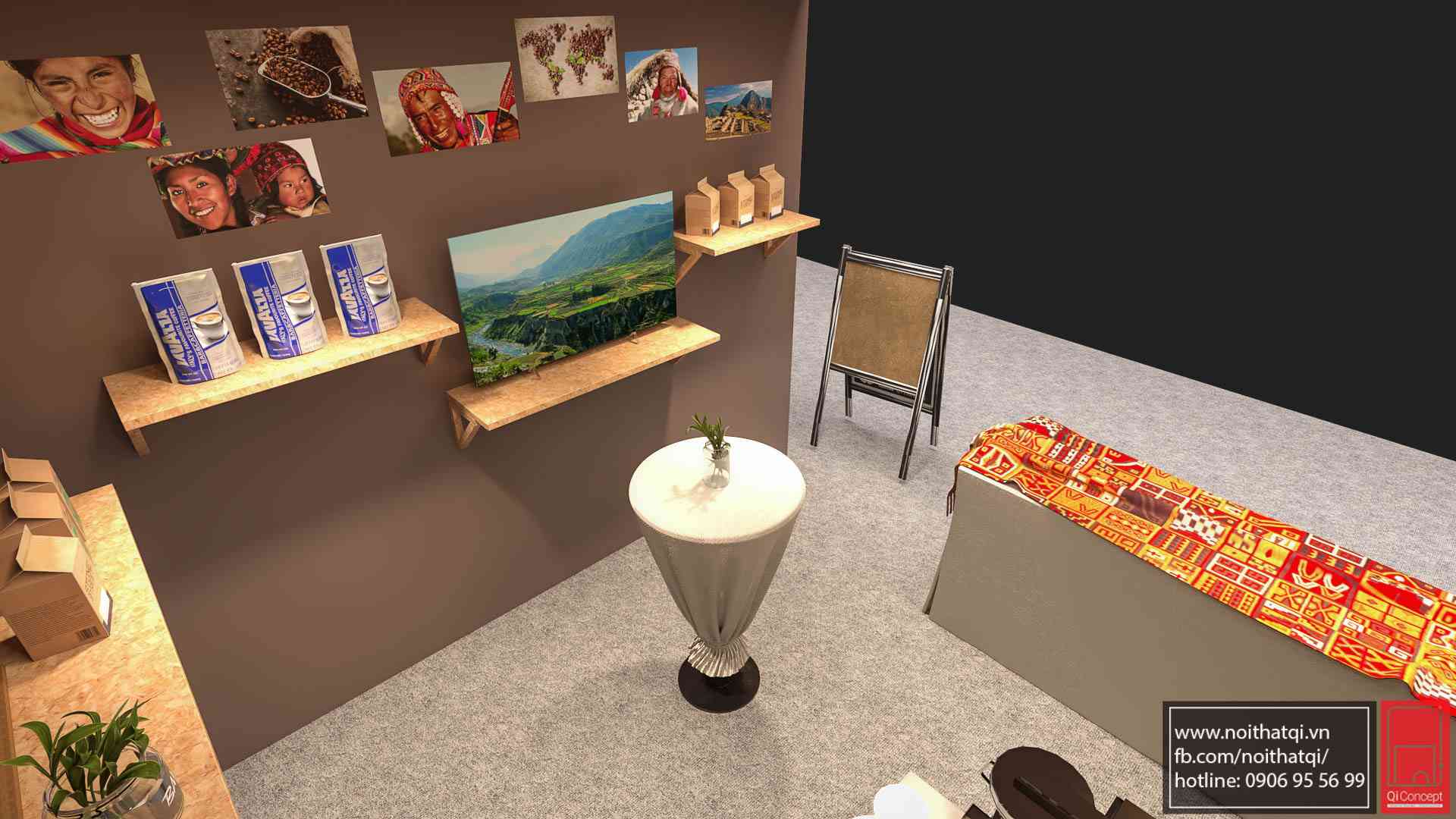 Báo Giá Thiết Kế Nội Thất Quán Cafe Show Đại Sứ Quán Peru