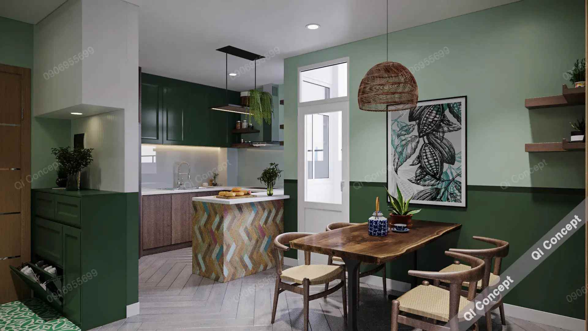 Không Gian Xanh Mát Nhờ Phong Cách Thiết Kế Nội Thất Nhiệt Đới