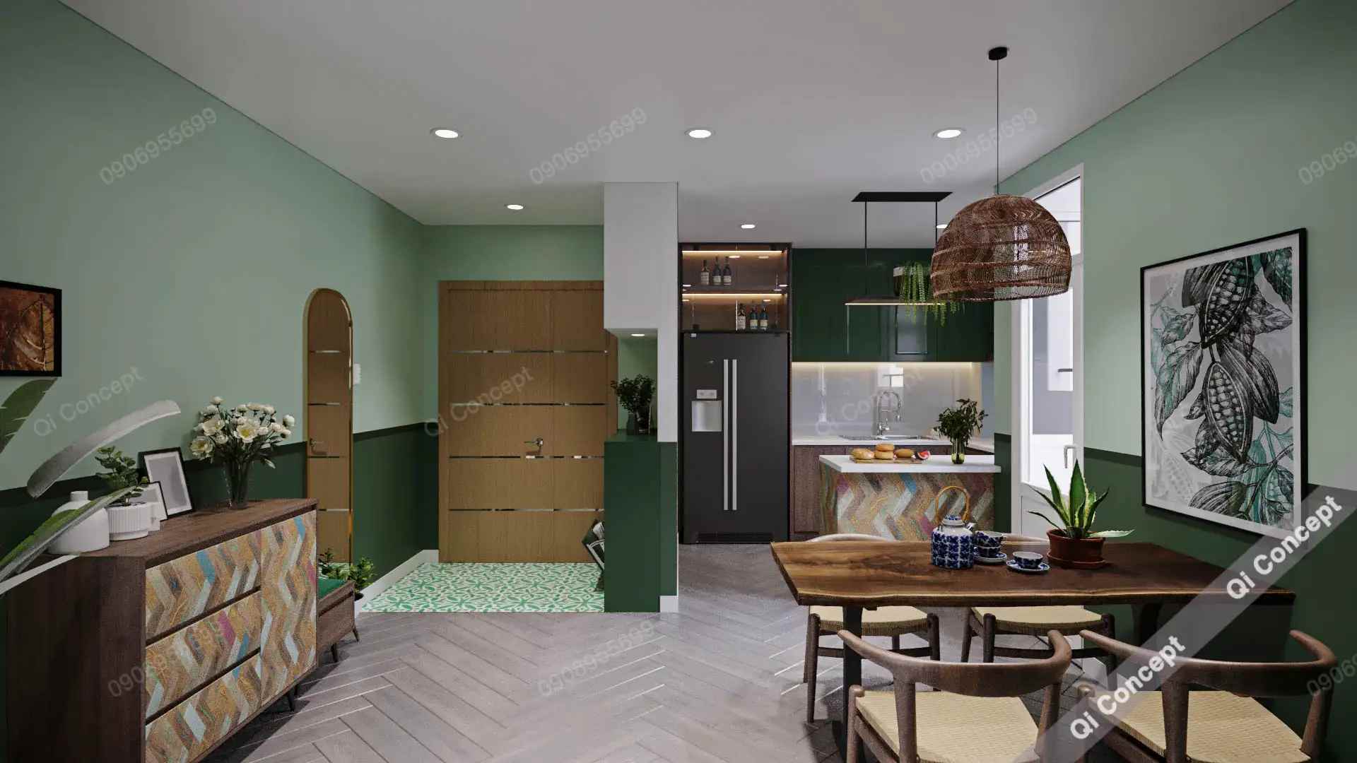 Không Gian Xanh Mát Nhờ Phong Cách Thiết Kế Nội Thất Nhiệt Đới