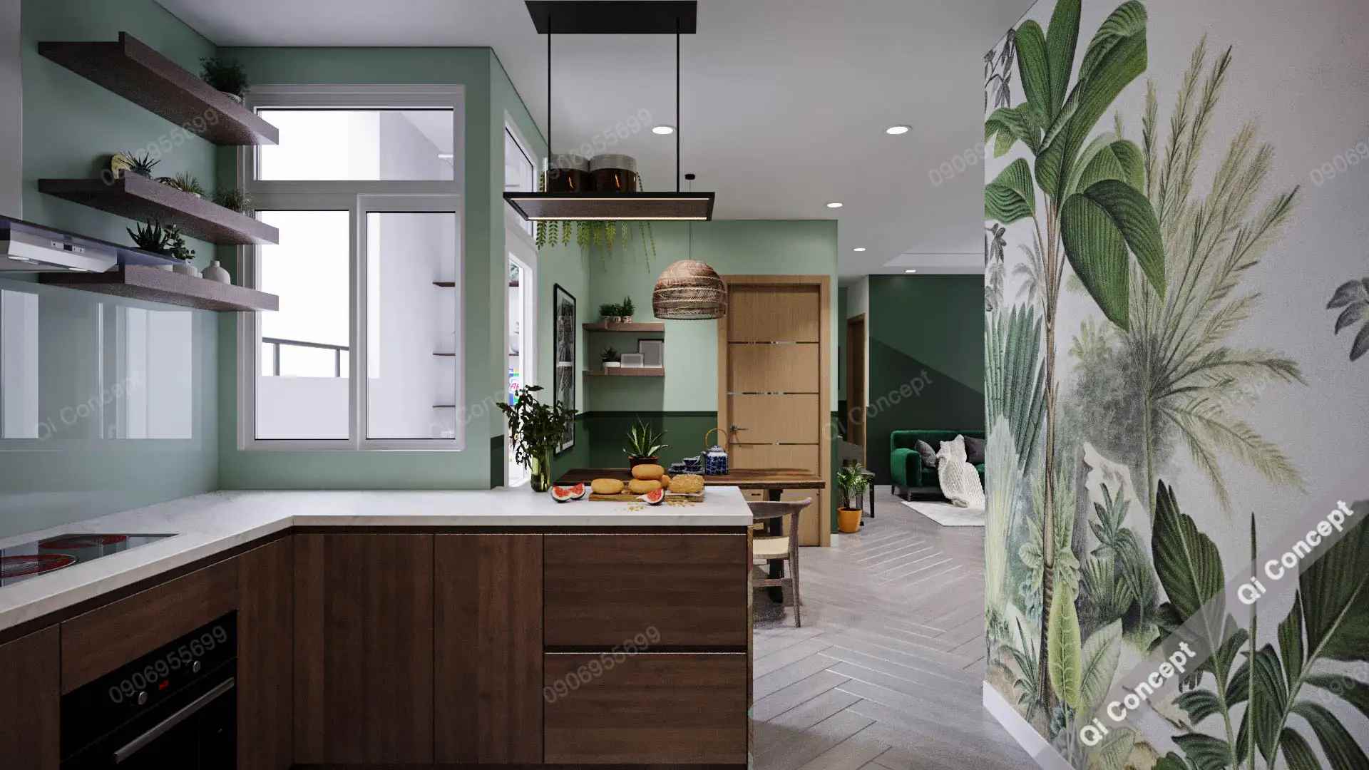 Không Gian Xanh Mát Nhờ Phong Cách Thiết Kế Nội Thất Nhiệt Đới