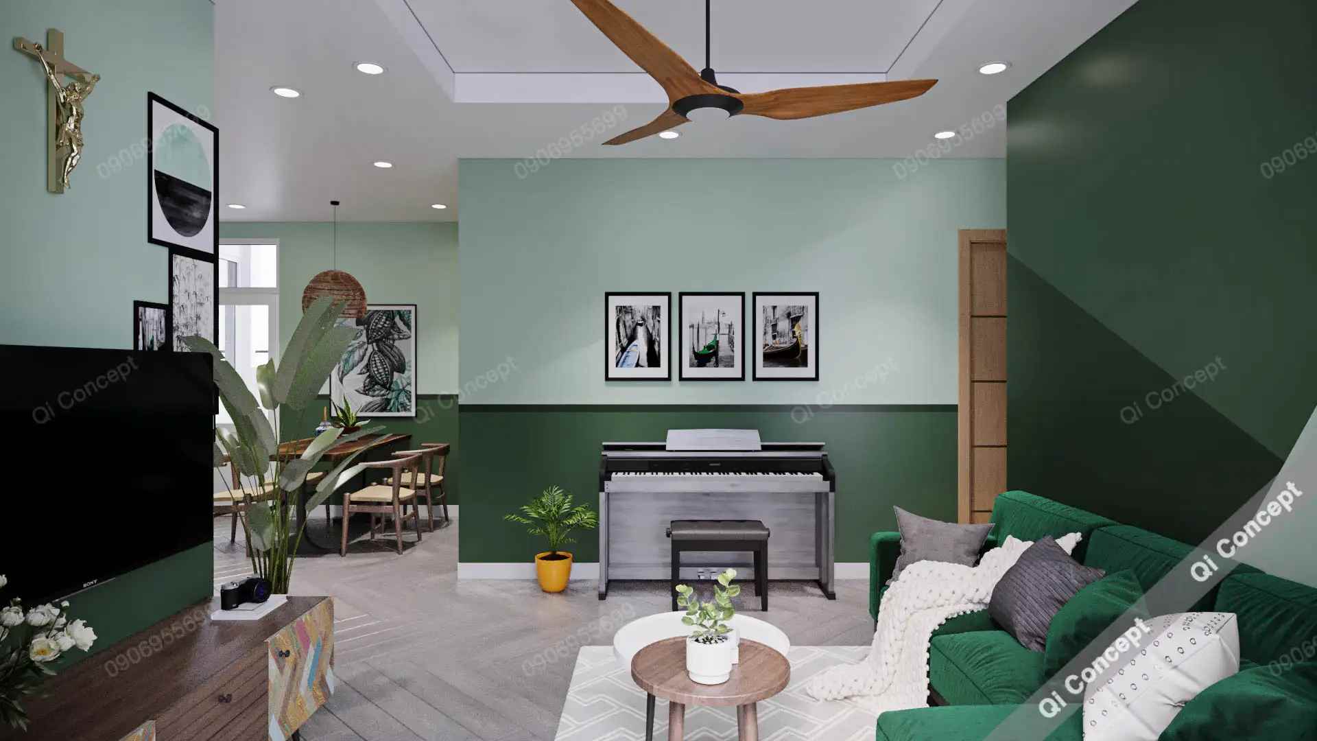 Không Gian Xanh Mát Nhờ Phong Cách Thiết Kế Nội Thất Nhiệt Đới