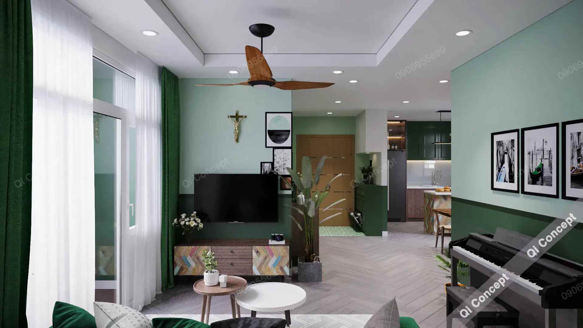 Không Gian Xanh Mát Nhờ Phong Cách Thiết Kế Nội Thất Nhiệt Đới