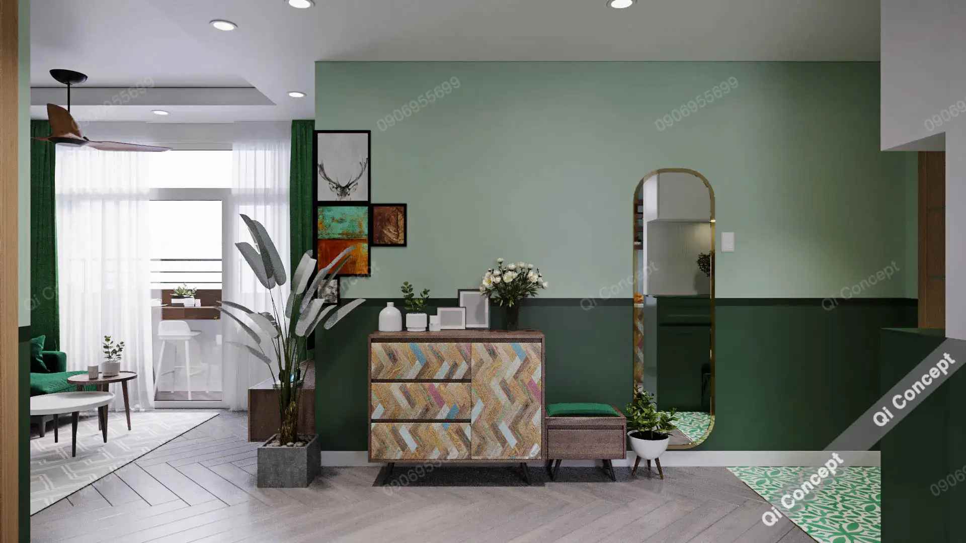 Không Gian Xanh Mát Nhờ Phong Cách Thiết Kế Nội Thất Nhiệt Đới