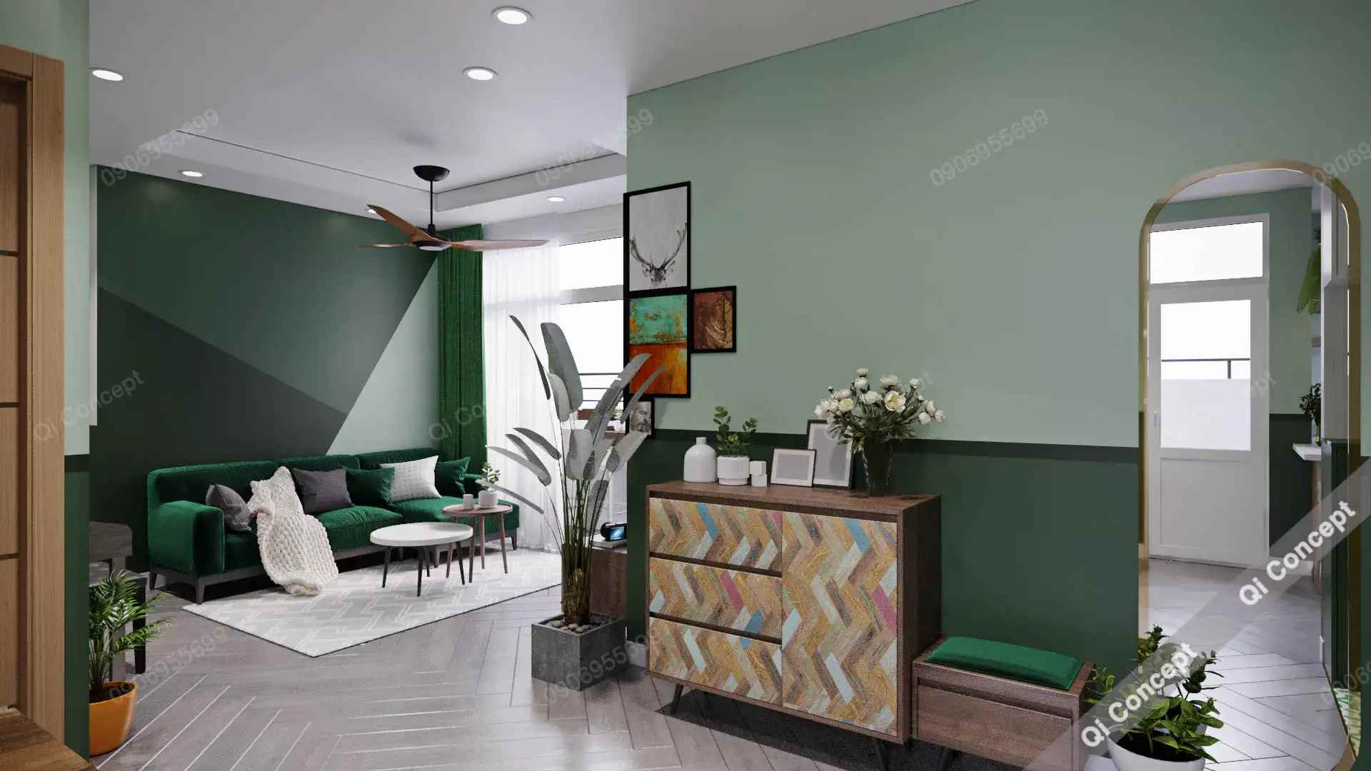 Không Gian Xanh Mát Nhờ Phong Cách Thiết Kế Nội Thất Nhiệt Đới