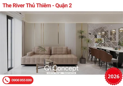 Thiết kế nội thất The River Thủ Thiêm 3PN - Bản Giao Hưởng Hiện Đại & Báo Giá