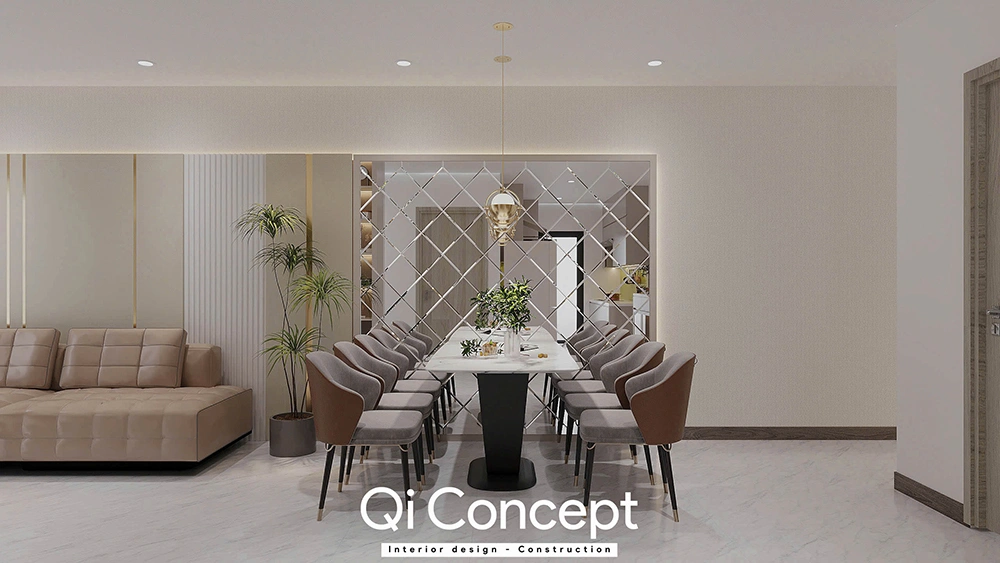 Khu vực bàn ăn tại The River Thủ Thiêm sang trọng