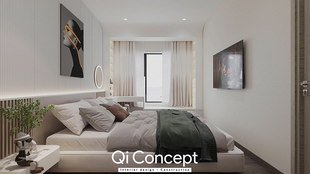 Cách bố trí phòng ngủ The River Thủ Thiêm tối giản