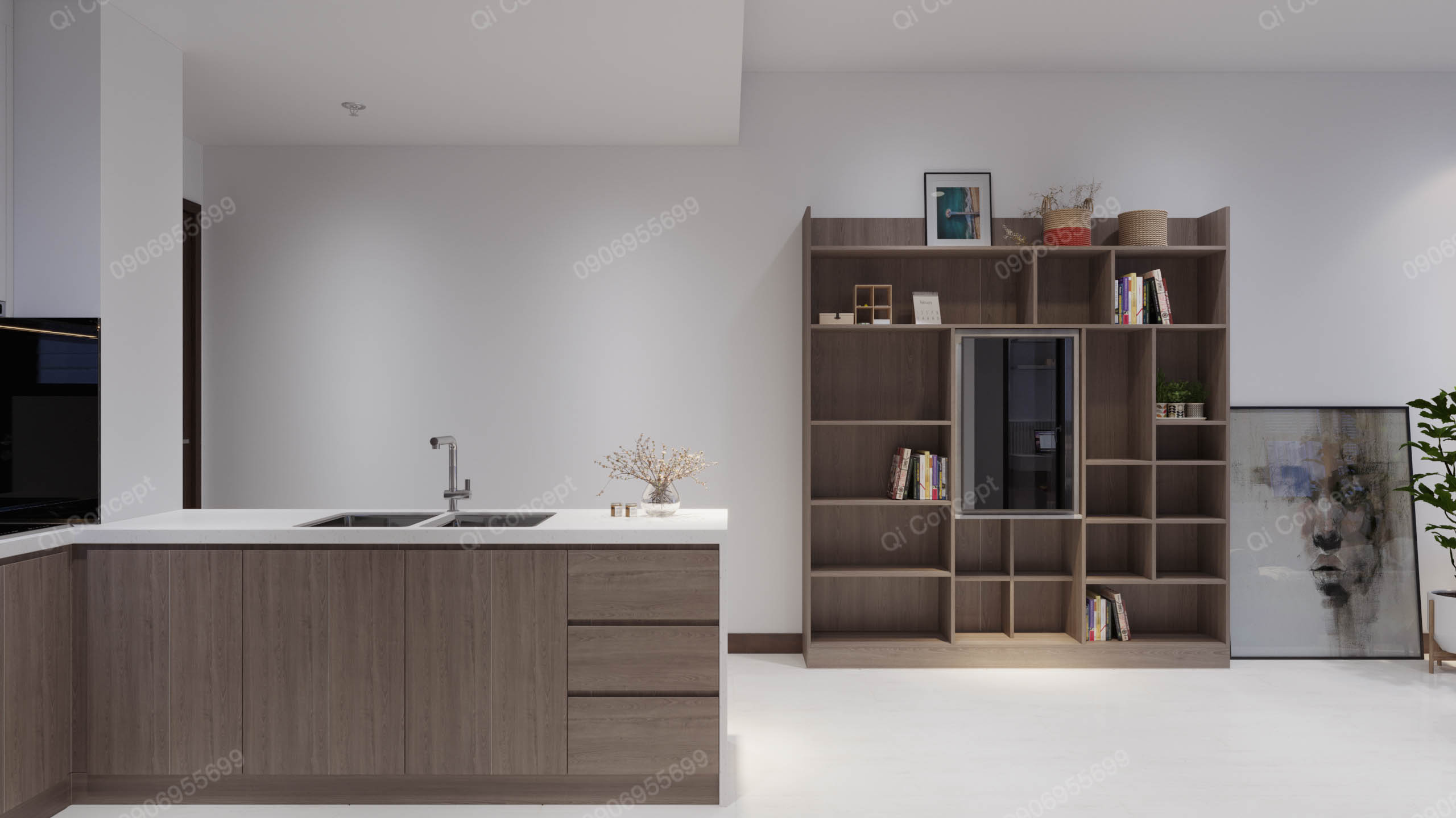 Khu vực bếp tiện nghi của căn hộ One Verandah