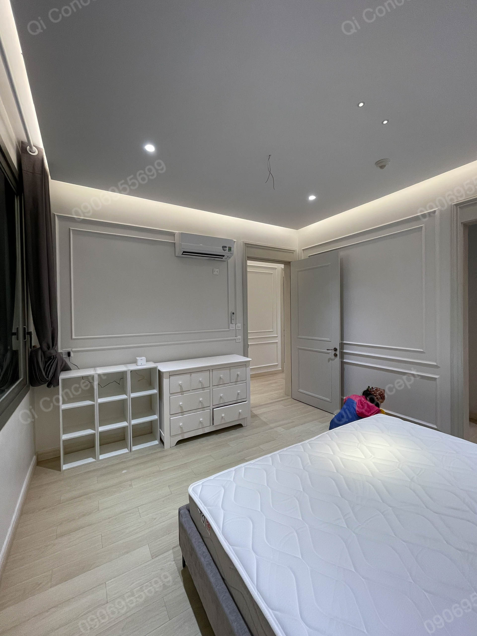 Thiết kế thi công nội thất phòng ngủ Master căn hộ Tân Cổ Điển Thiết kế thi công nội thất phòng ngủ Master căn hộ Tân Cổ Điển