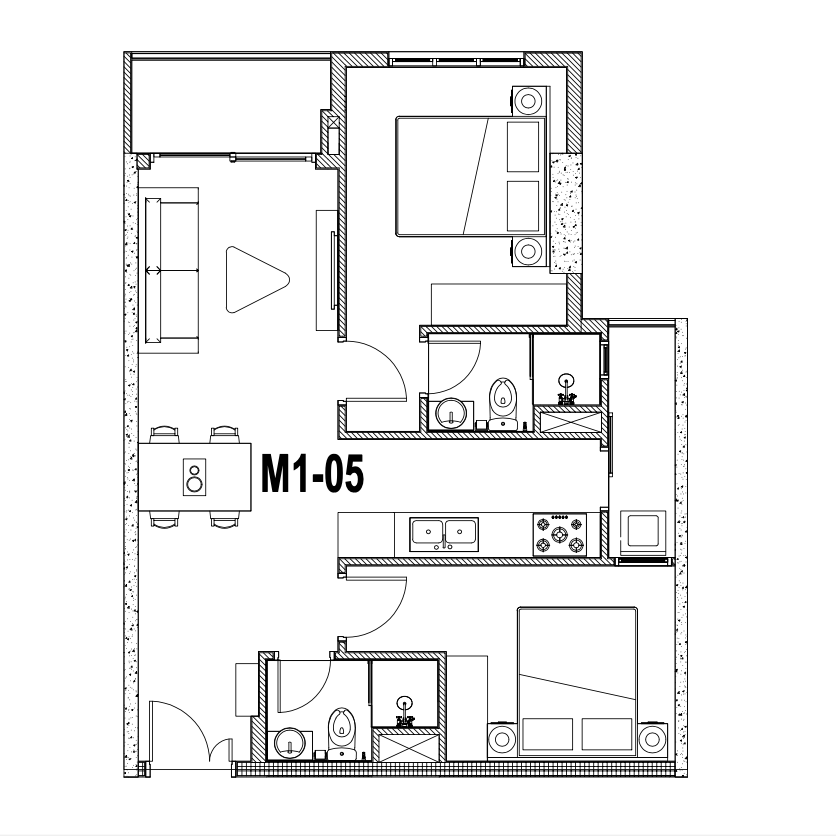 Bản thiết kế autocad của mặt bằng căn hộ