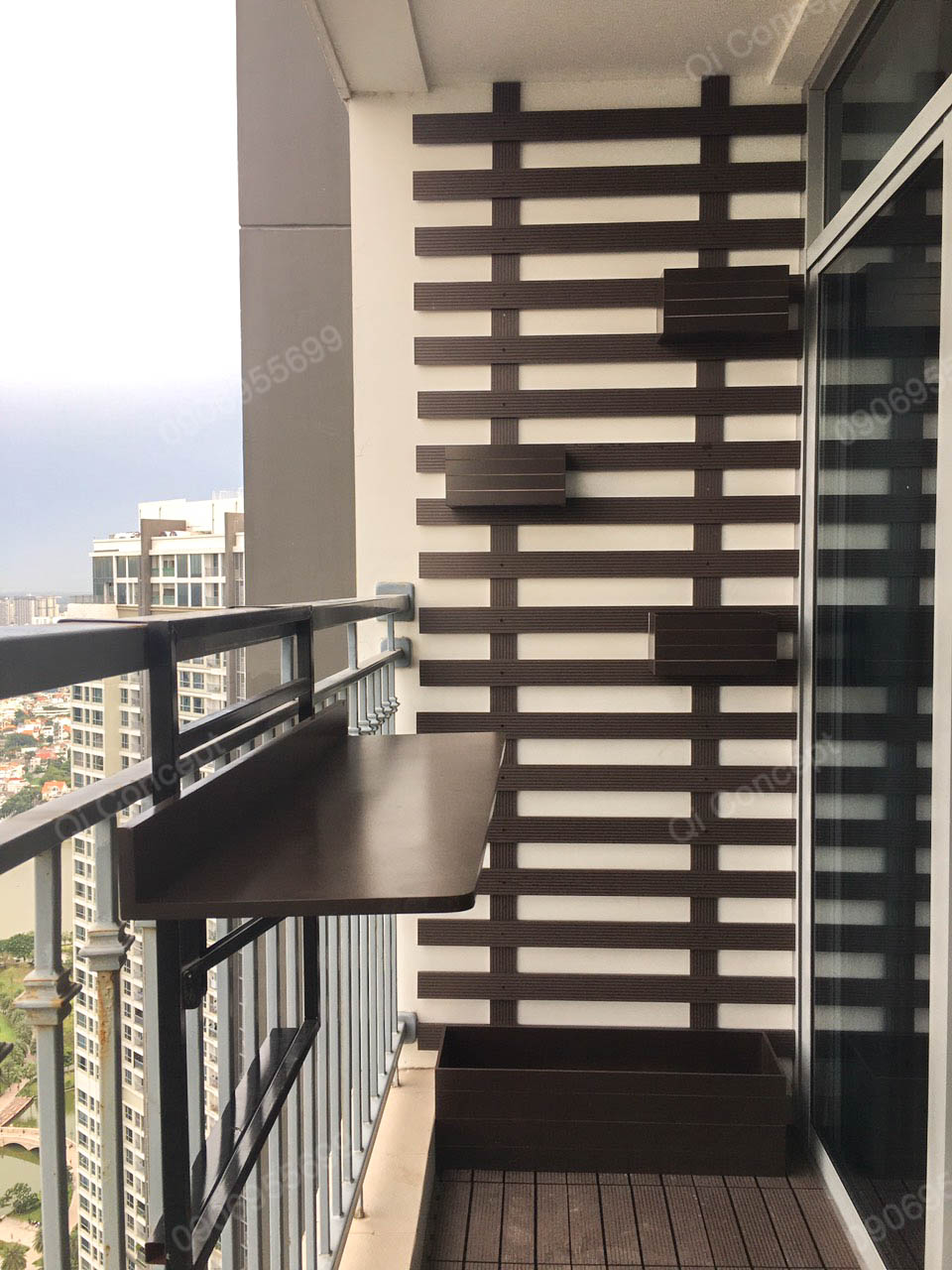 Khu vực ban công nội thất căn hộ chung cư Vinhomes