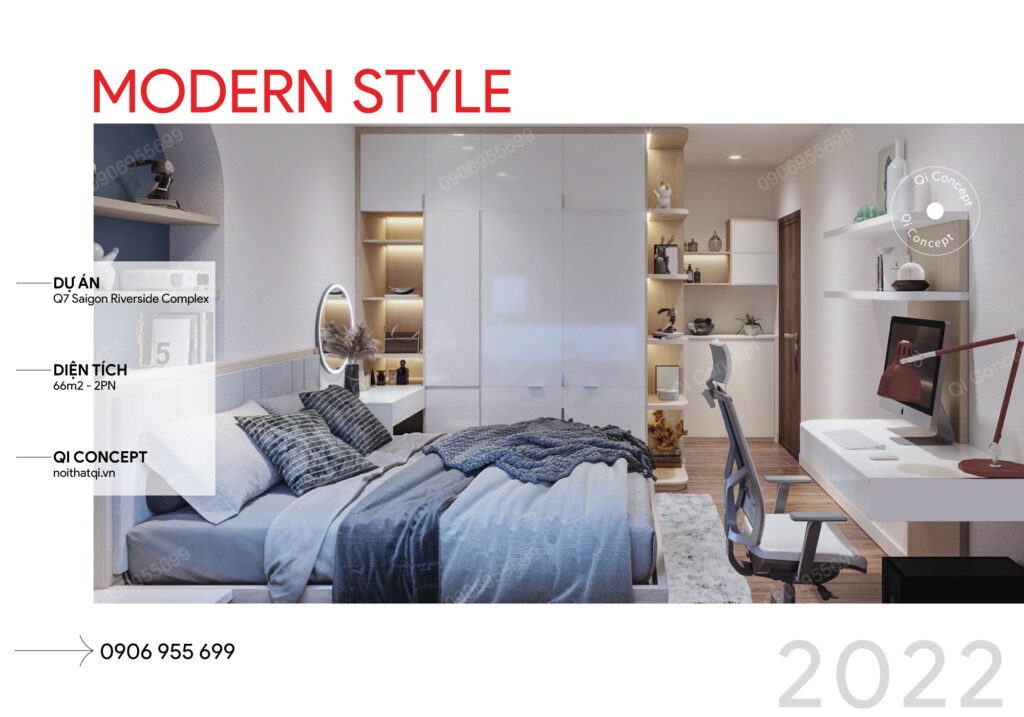 Mẫu Thiết Kế Phòng Ngủ Cho Căn Hộ 66,66M2 Q7 Saigon Riverside Complex