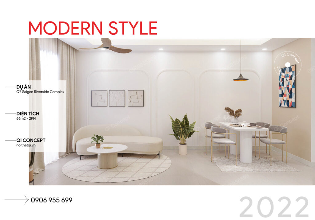 Thiết Kế Thi Công Nội Thất Căn Hộ 2 Phòng Ngủ Q7 Saigon Riverside Complex
