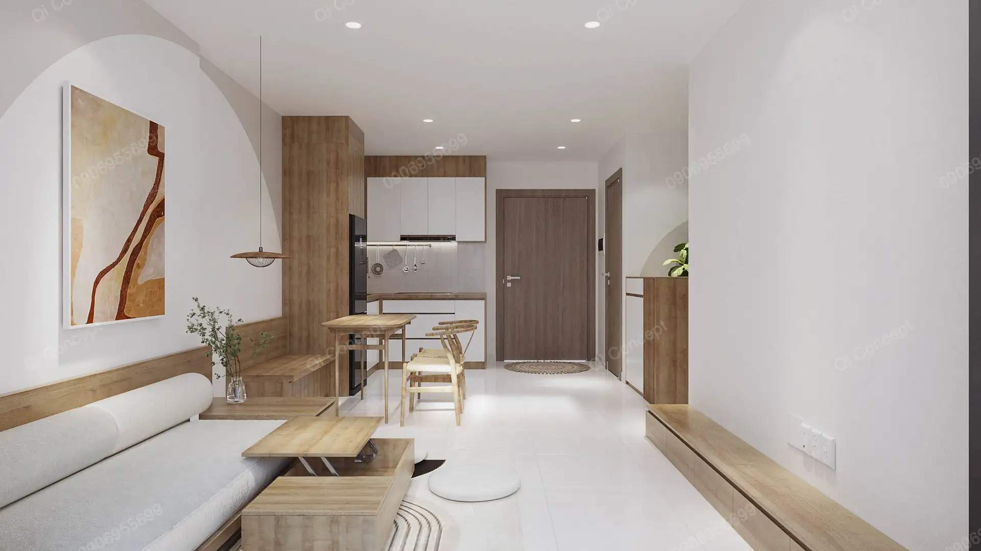 Thiết Kế Nội Thất Căn Hộ Japandi Tòa Origami - Vinhomes Grand Park