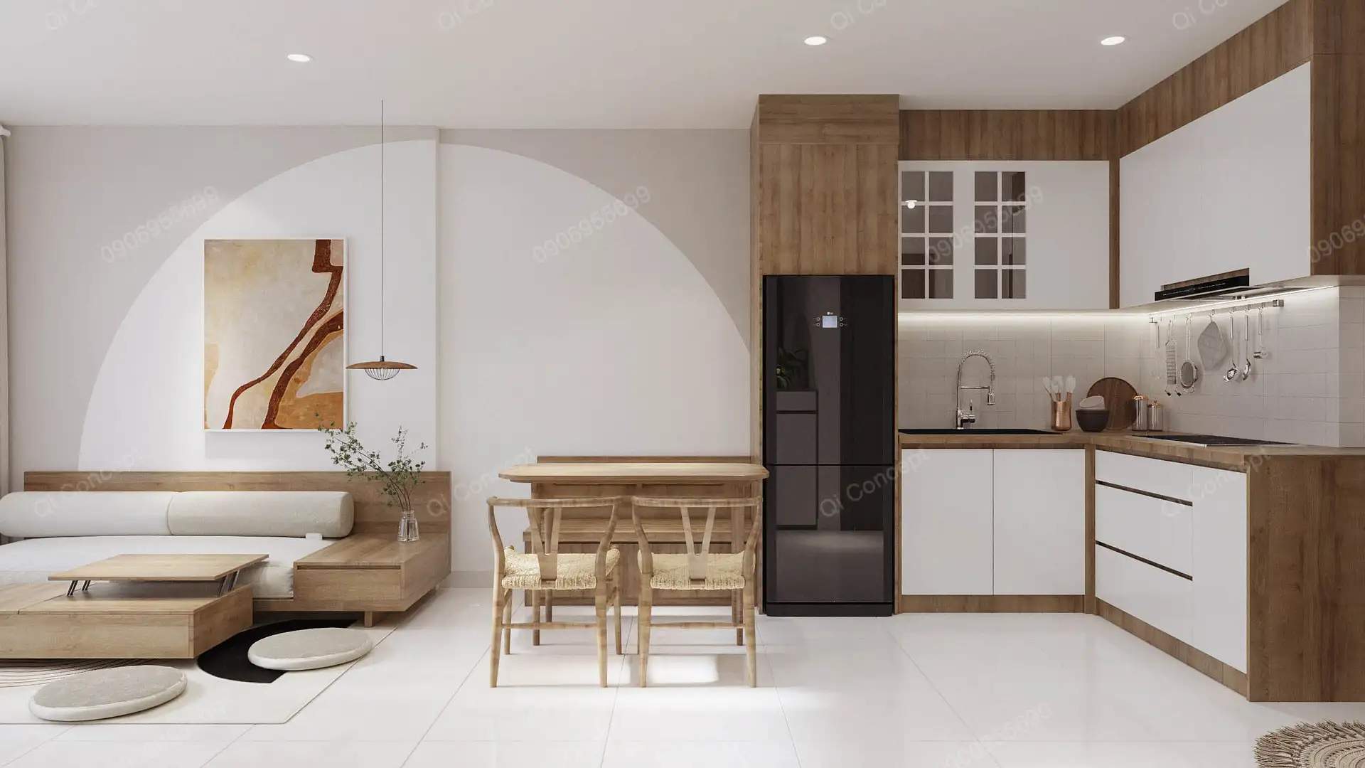 Thiết Kế Nội Thất Căn Hộ Japandi Tòa Origami - Vinhomes Grand Park