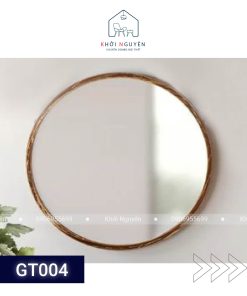 GƯƠNG TRÒN VIỀN GỖ SỒI KHÔNG LED