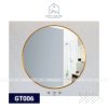 GƯƠNG TRÒN VIỀN NHÔM VÀNG KHÔNG LED MÀU SẮC NHÔM