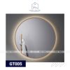 GƯƠNG TRÒN VIỀN NHÔM MẠ VÀNG CÓ LED MÀU SẮC NHÔM