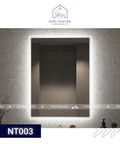 GƯƠNG CHỮ NHẬT TRÀN VIỀN LED HẮT không phun cát