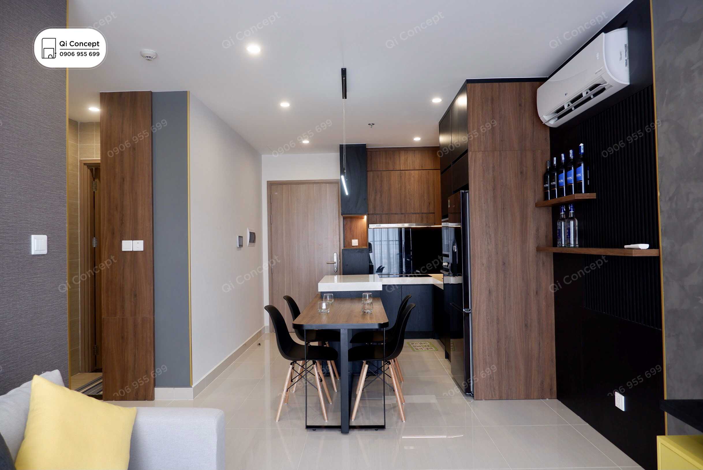 Hệ thống ánh sáng và trần thạch cao thực tế.