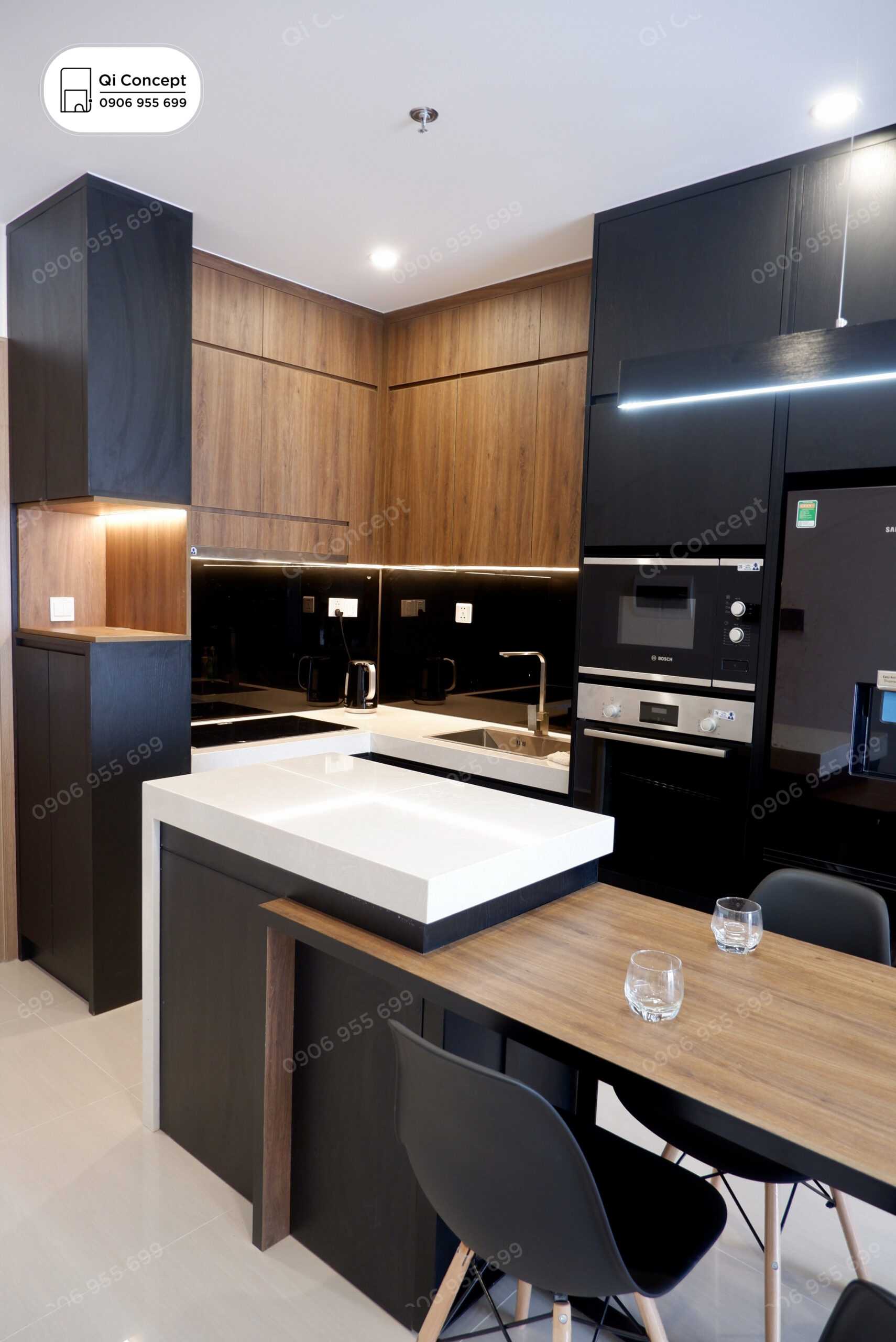 Nghiệm thu thiết bị bếp âm tủ sắc nét.