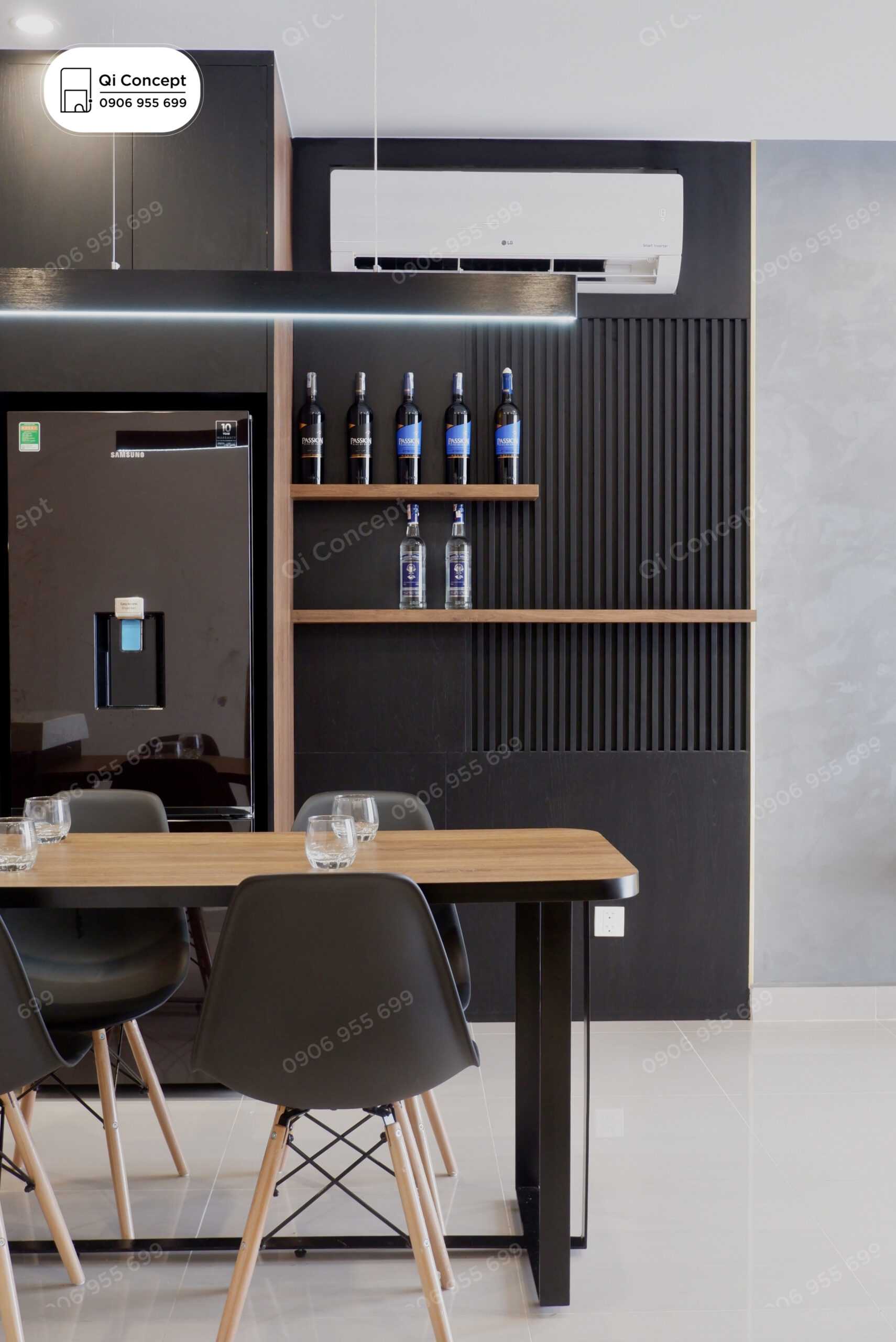 Chi tiết hoàn thiện mặt đá bếp thực tế.