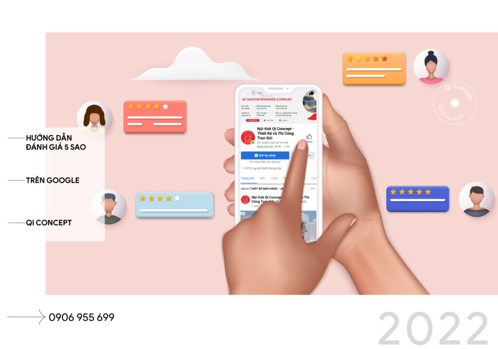 Hướng Dẫn Đánh Giá 5 Sao Concept Trên Google - Qi Concept