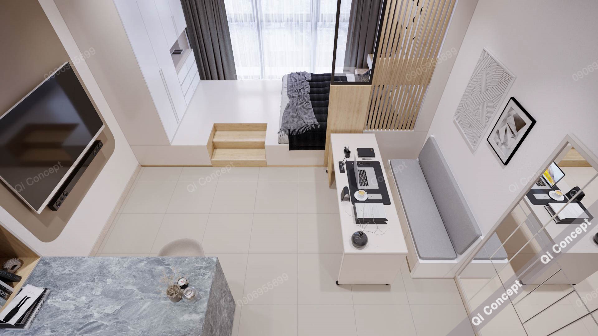 Nội thất căn hộ được bố trí vô cùng thông minh