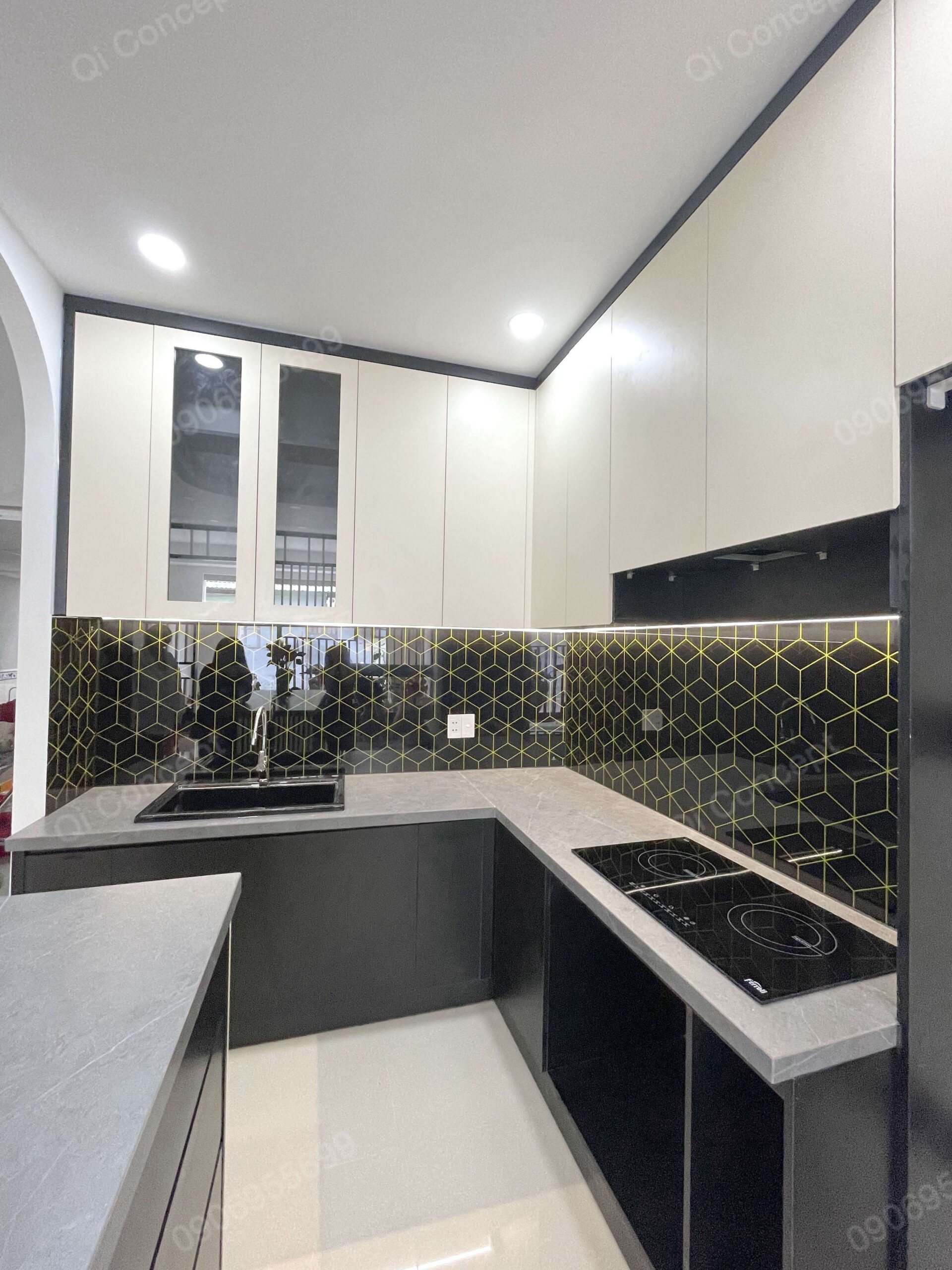 Hệ thống chiếu sáng âm trần thực tế.