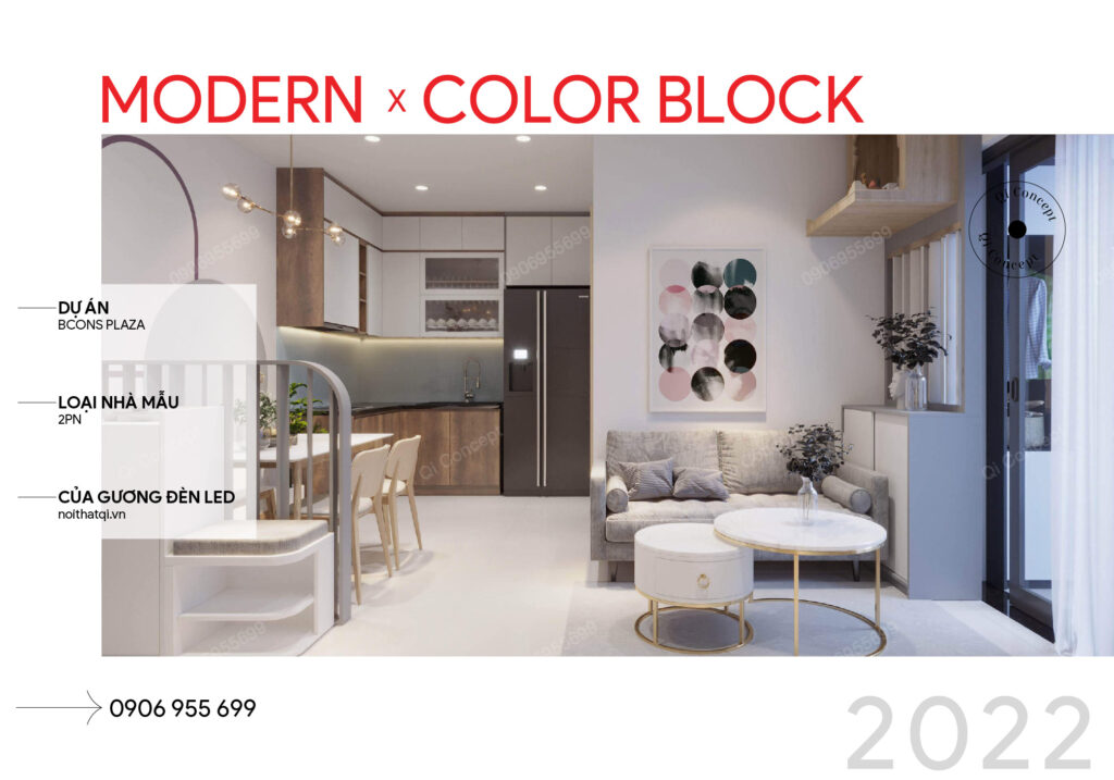 Khám Phá Thiết Kế Căn Hộ Bcons Plaza Với Phong Cách Color Block