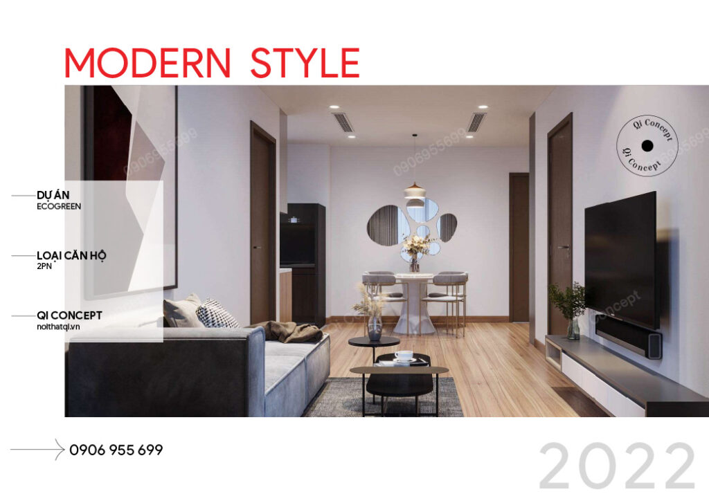 Điểm Qua Nét Hiện Đại Trong Thiết Kế Nội Thất Căn Hộ Eco Green Quận 7