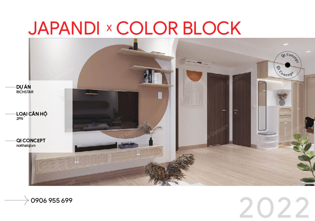 Vẻ Đẹp Japandi Mix Color Block Trong Thiết Kế Nội Thất Căn Hộ Richstar