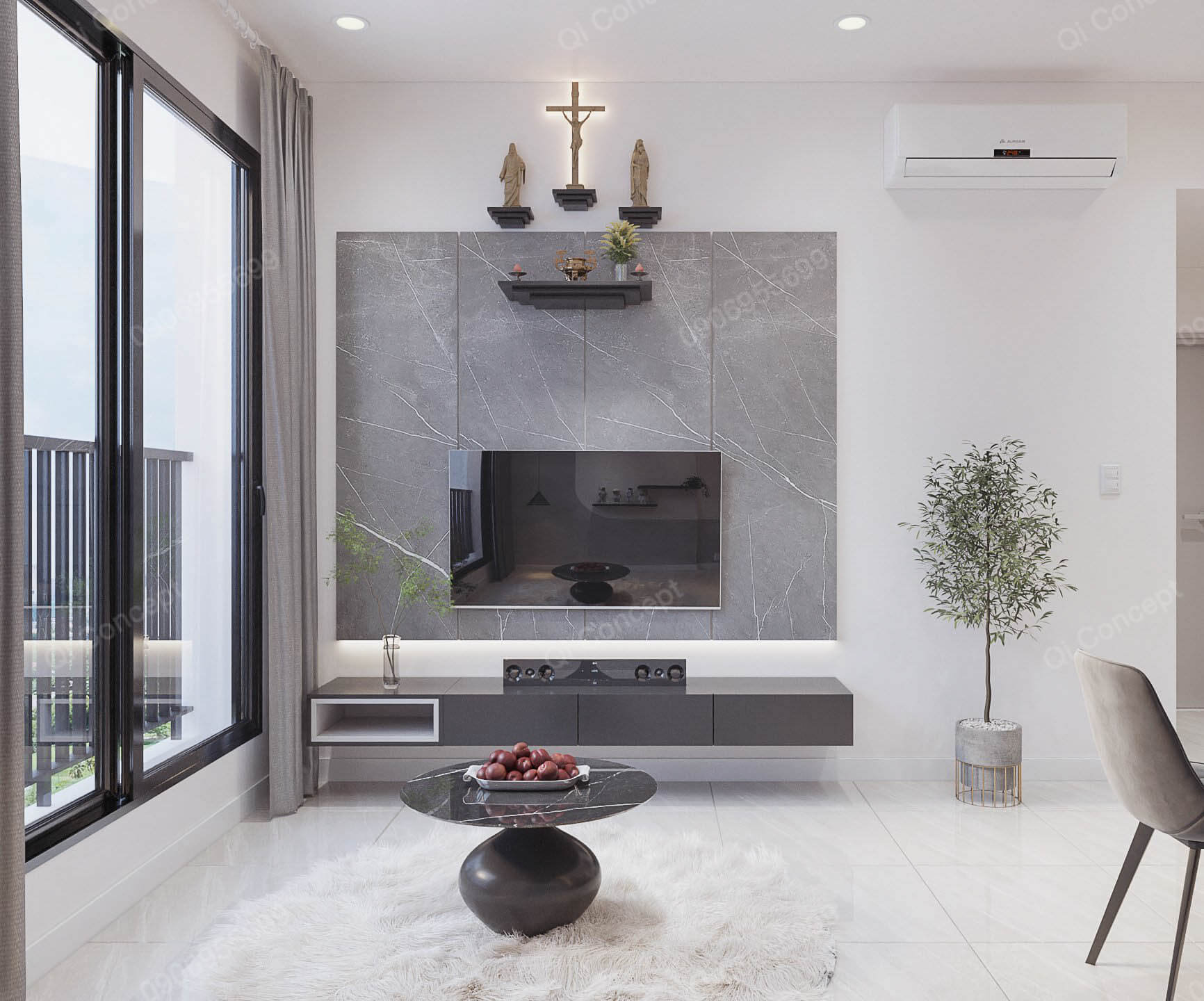 Nội thất phòng khách căn hộ Picity tiện nghi, sang trọng