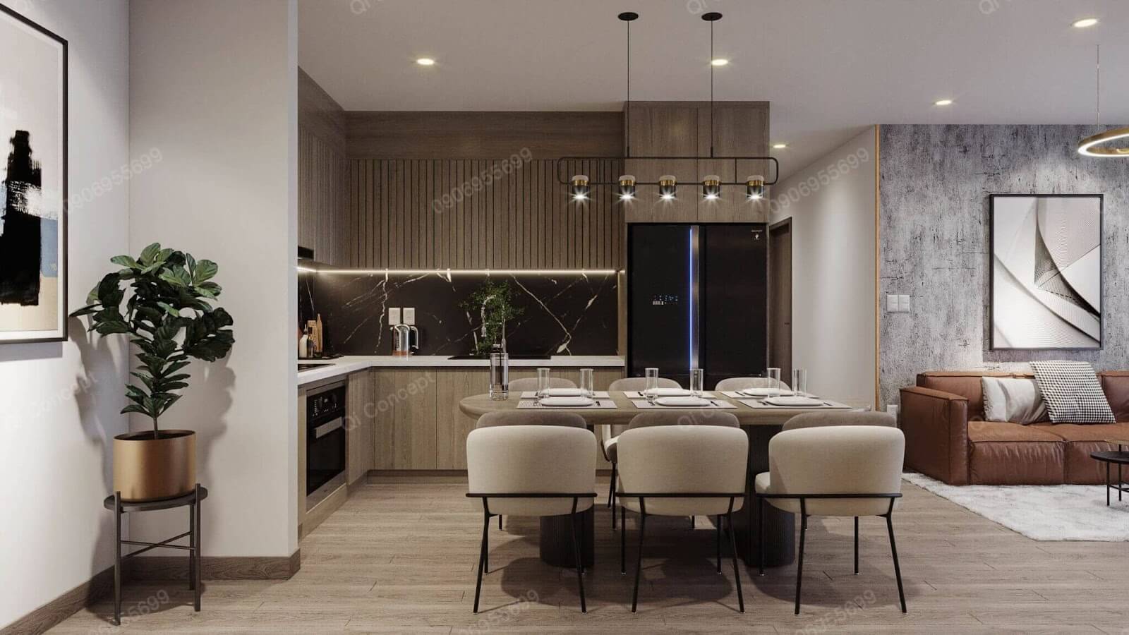 Nội thất phòng bếp phong cách Taiwan - Thiết kế bàn ăn hiện đại.