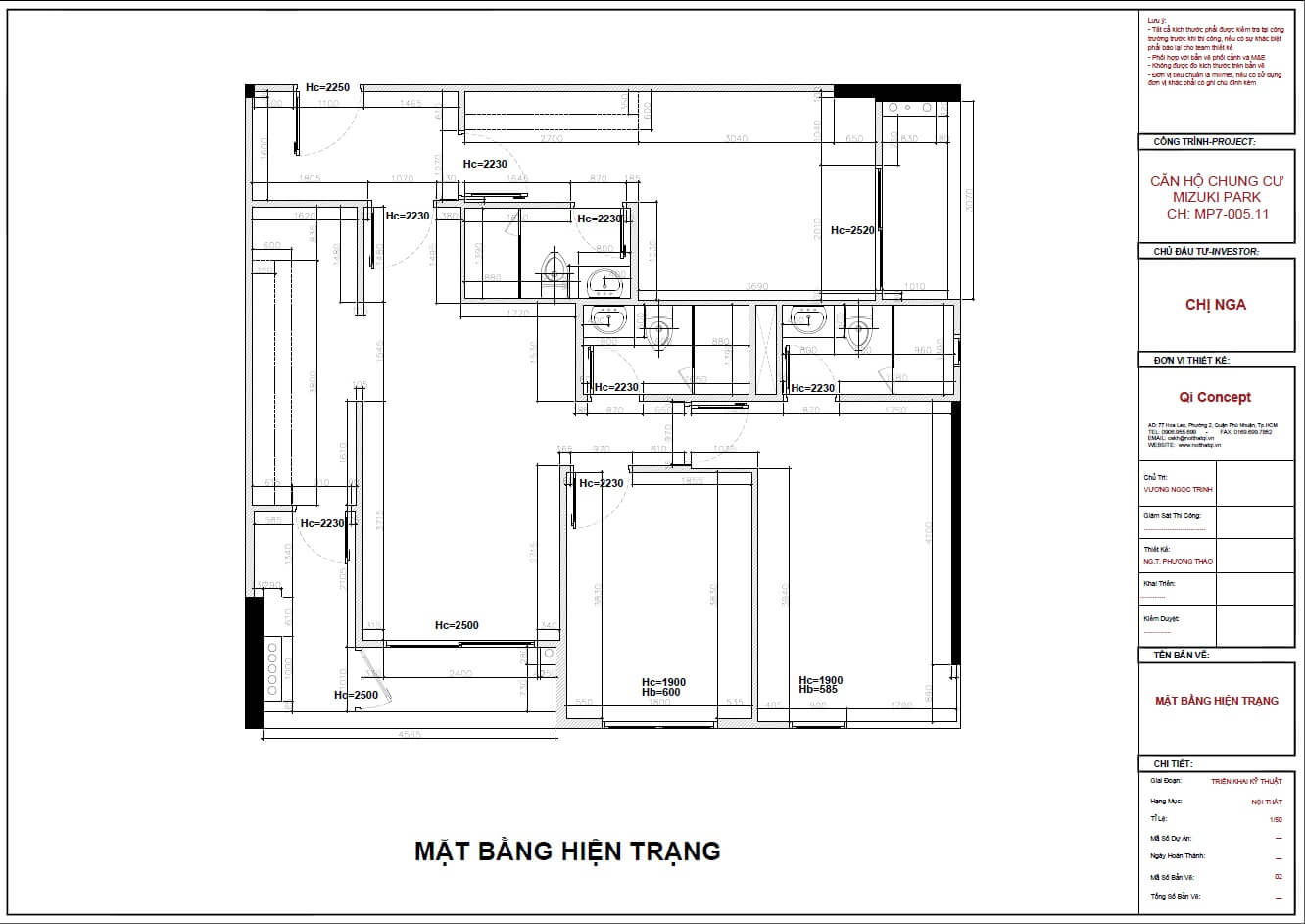 Mặt bằng hiện trạng căn hộ Mizuki Park