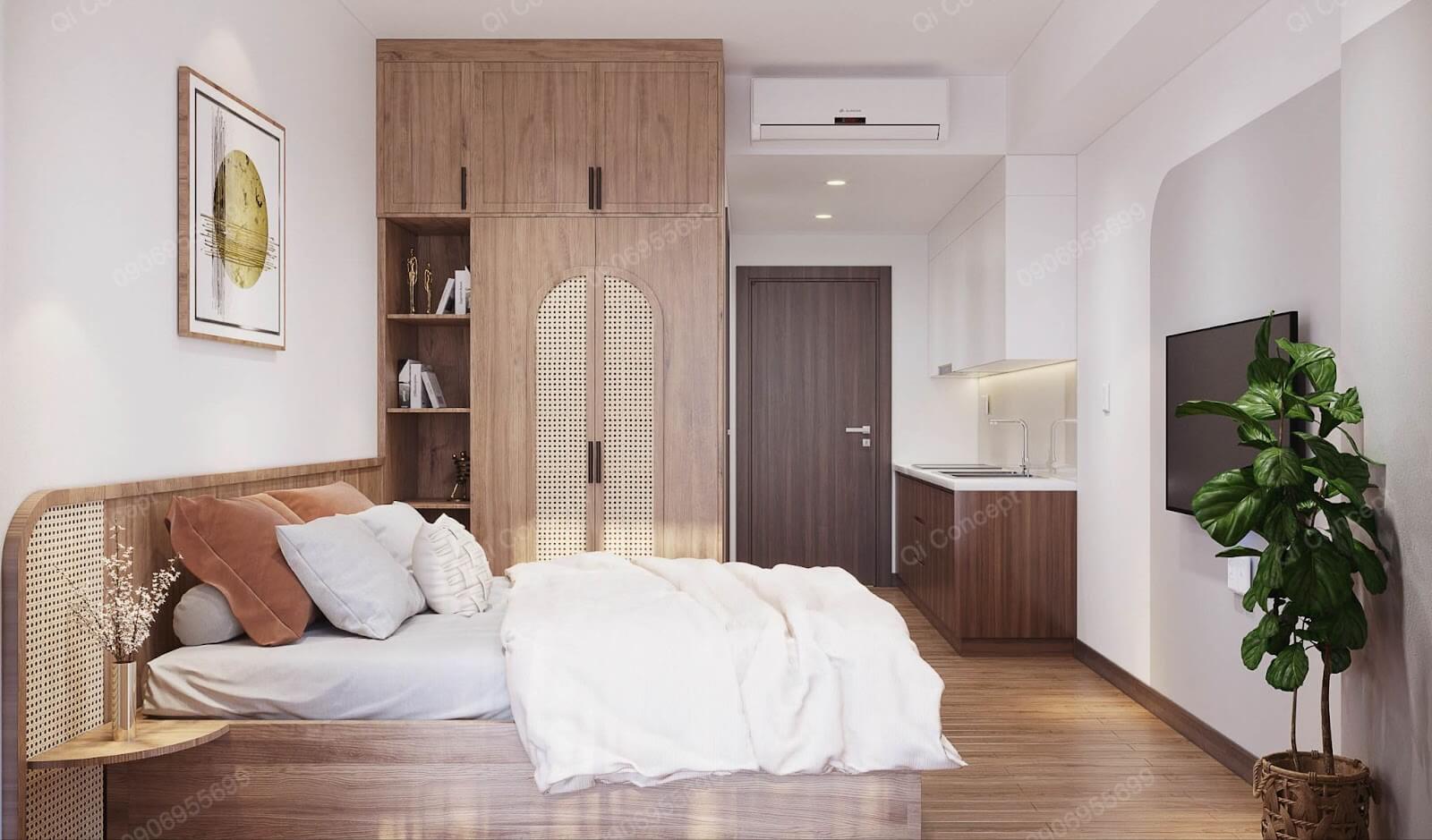 Không gian phòng studio của căn hộ Mizuki Park
