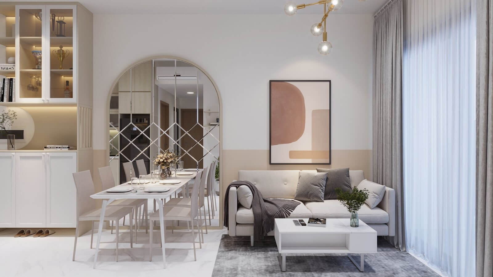 Các mẫu nội thất chung cư đẹp từ Qi Concept theo diện tích