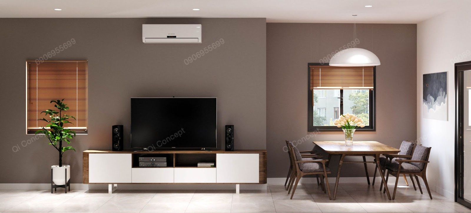 Nội thất được bố trí khoa học tạo cảm giác thanh lịch cho căn phòng